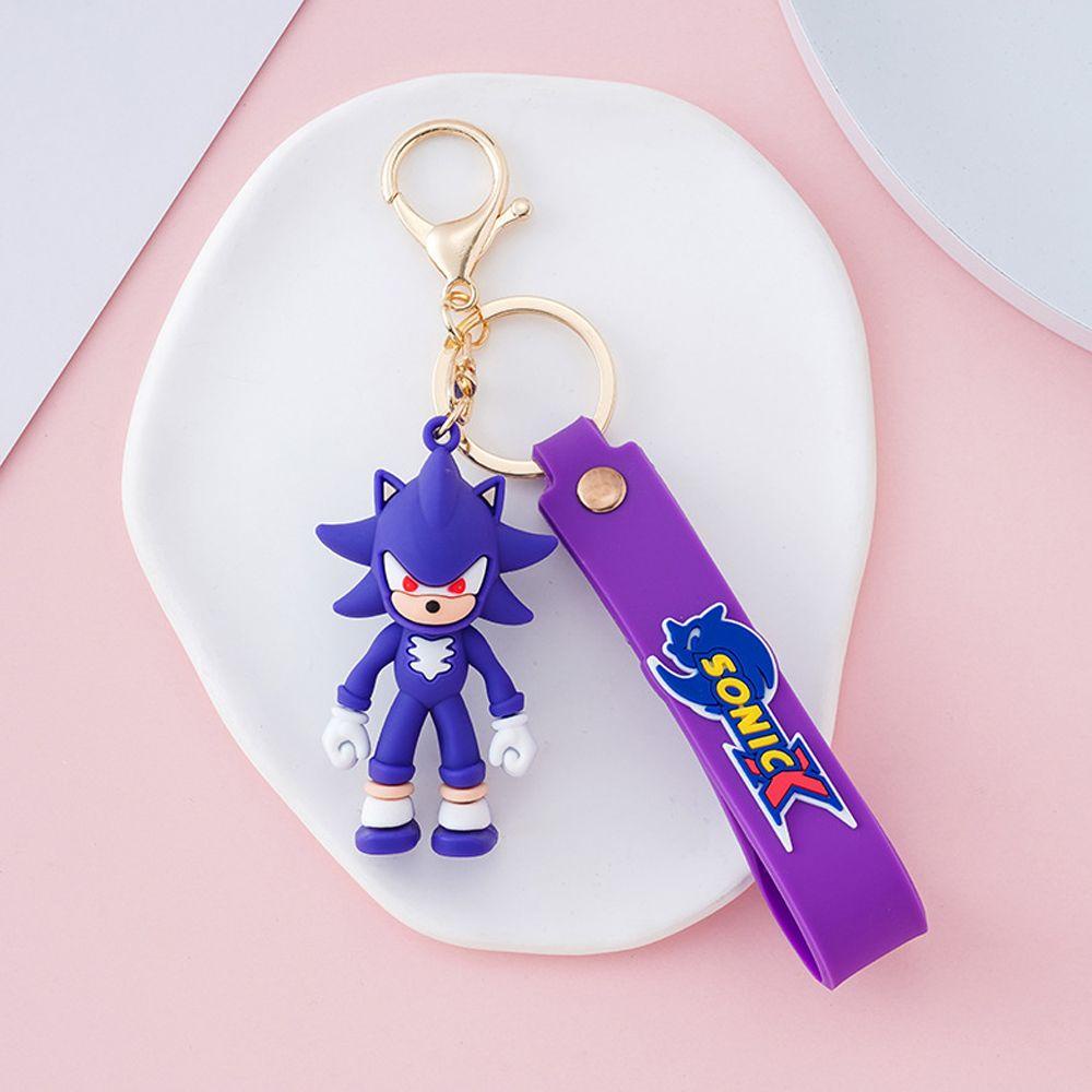 DARNELL Móc Khóa Xe Hơi / Túi Quà Bằng PVC Hình Sonics Dễ Thương