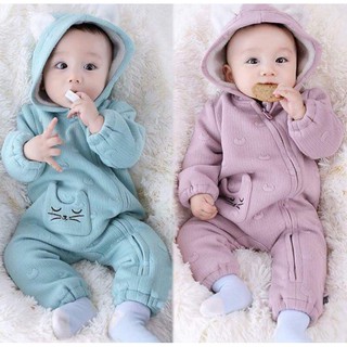 Bộ body ủ mèo len lông ấm áp cho bé từ 0-12M