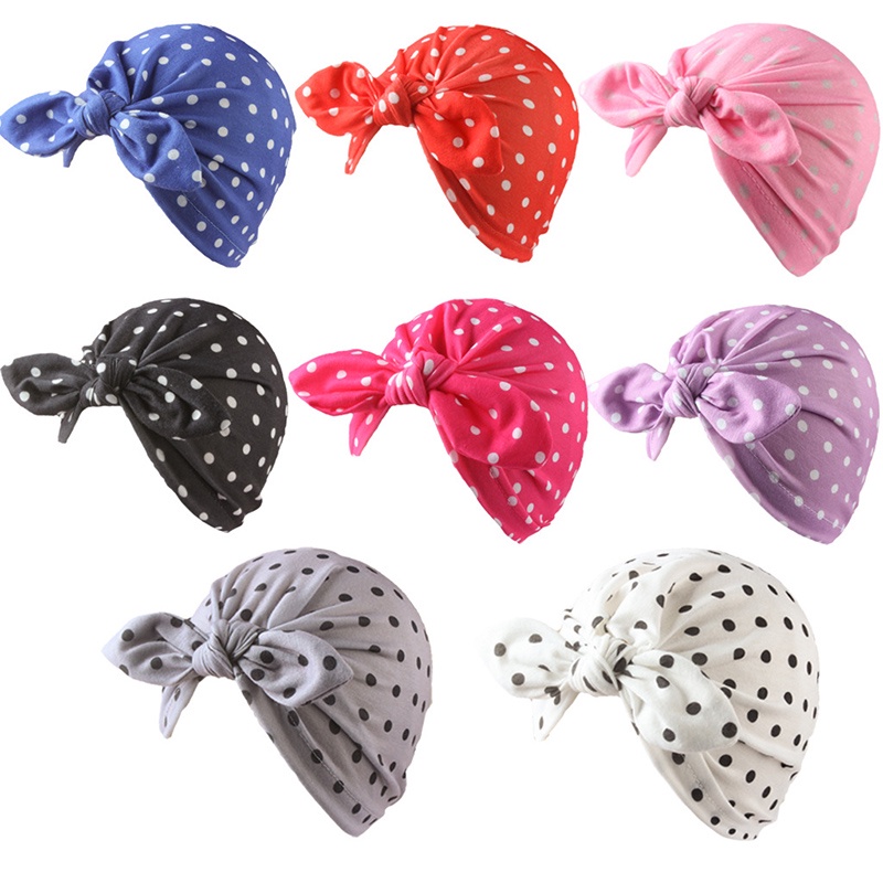 Mũ turban chấm bi thắt nơ phong cách Ấn Độ dễ thương làm phụ kiện chụp ảnh cho bé