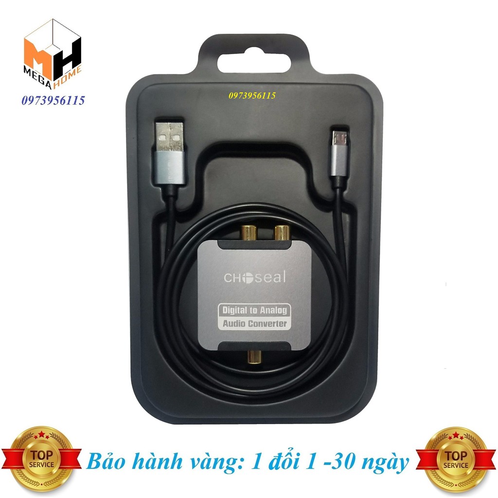 Bộ chuyển đổi âm thanh optical to analog CHOSEAL ( tặng kèm dây cáp quang )