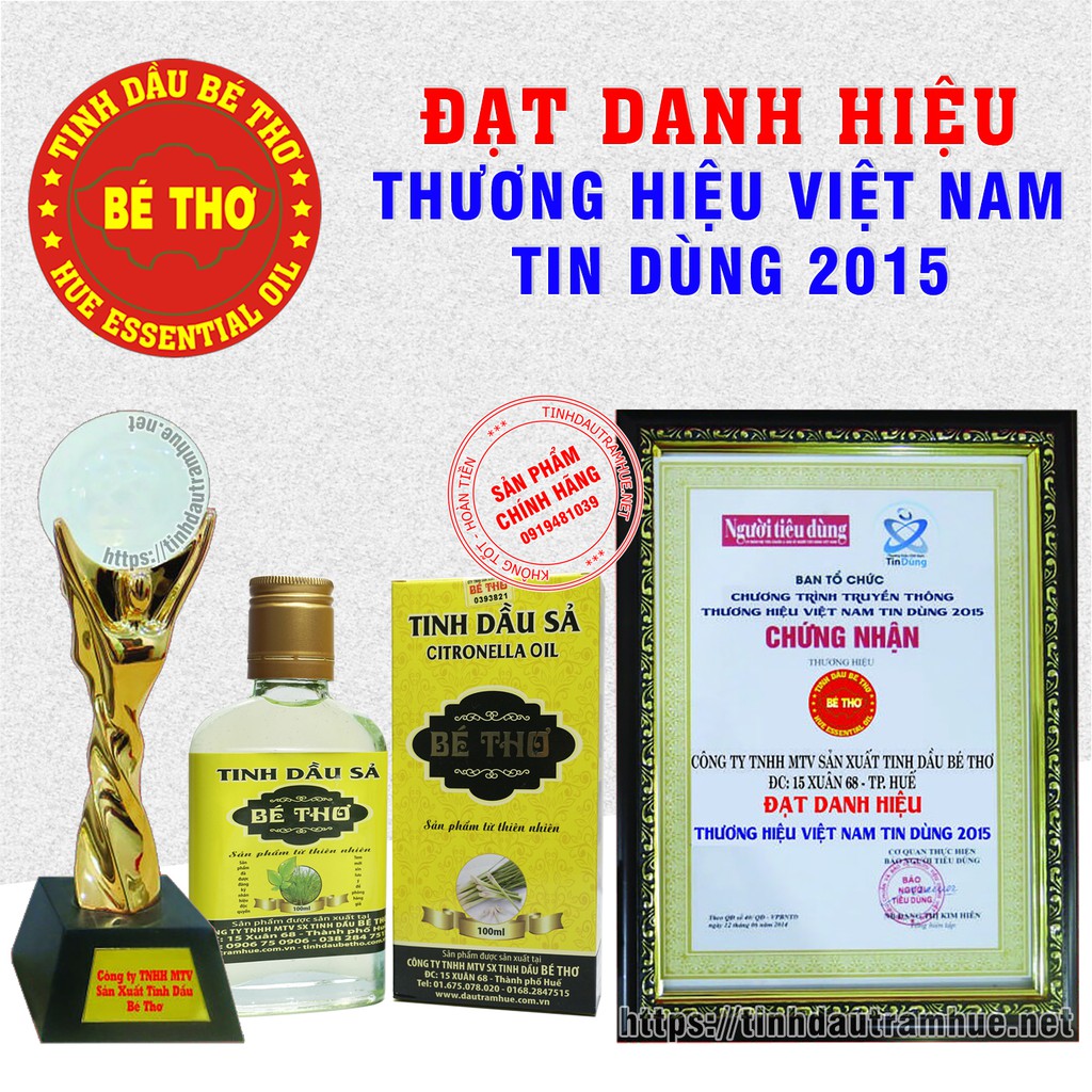 TINH DẦU SẢ (50ml và 100ml) - THƯƠNG HIỆU BÉ THƠ [CHÍNH HÃNG]