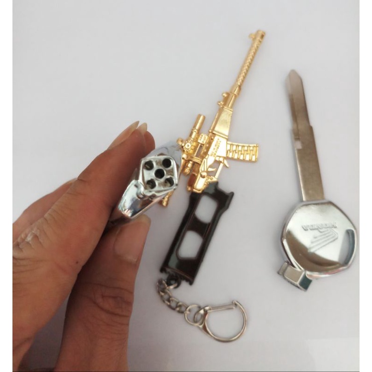 Chìa khóa hợp kim inox xe HONDA TỪ DÀI ( Combo 2 chìa + Móc khóa PUBG )