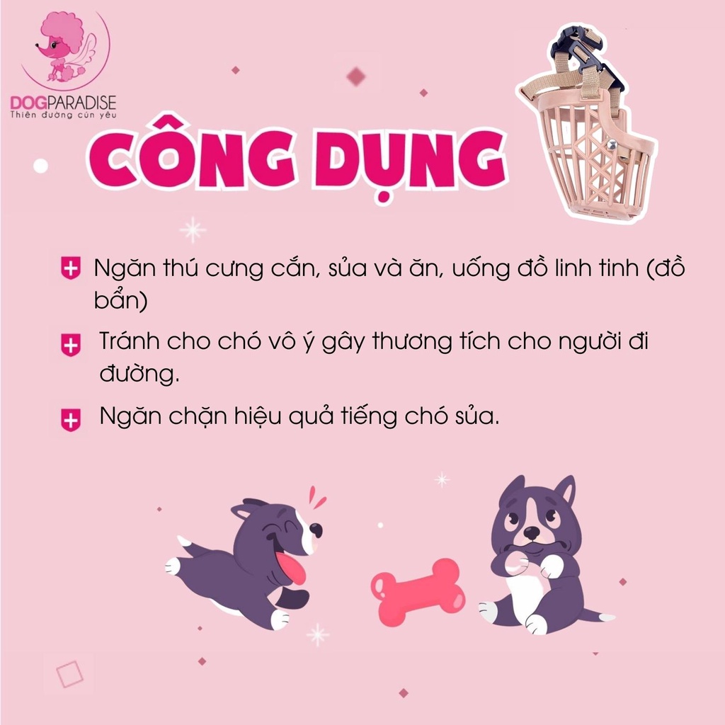 Rọ mõm cho chó mèo Pian Pian nhiều kích cỡ chất liệu nhựa dẻo an toàn - Dog Paradise