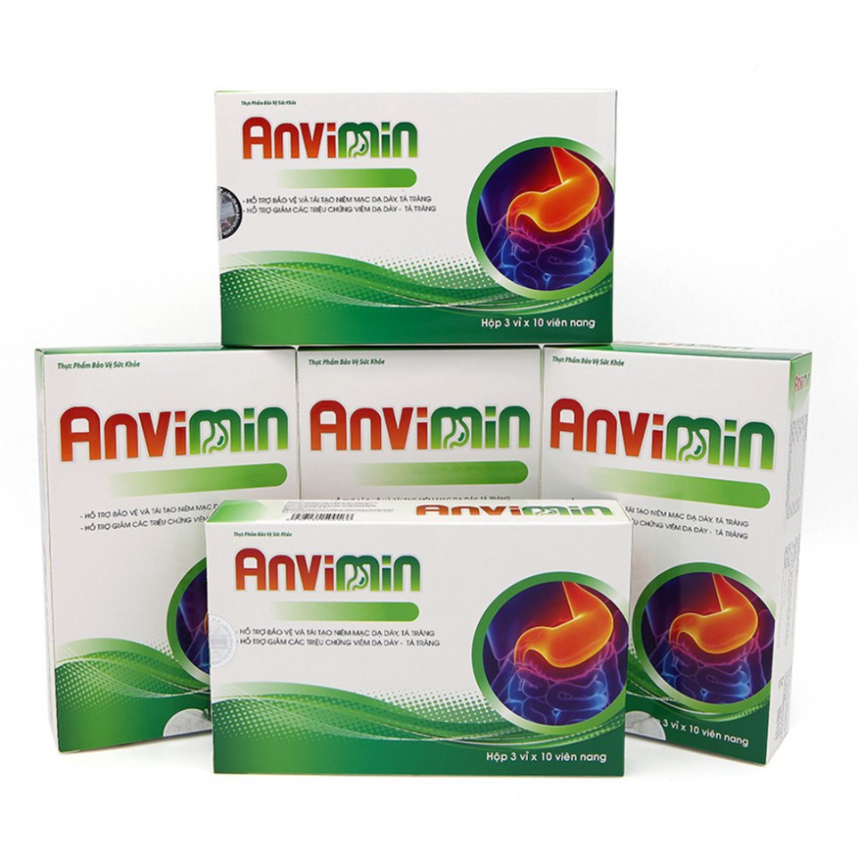 Viên dạ dày ANVIMIN ⚡️FREESHIP⚡️ Hỗ trợ giảm viêm dạ dày, tá tràng, tái tạo niêm mạch dạ dày (30 viên) ⚡️HS365