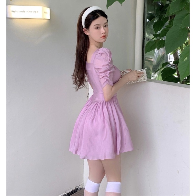 Đầm xoè cổ vuông Ulzzang