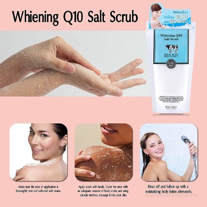 Muối tẩɏ tế bào hư tổn Scentio. Milk. Plus. Whitening. Q10 Salt Scrub Thái Lan