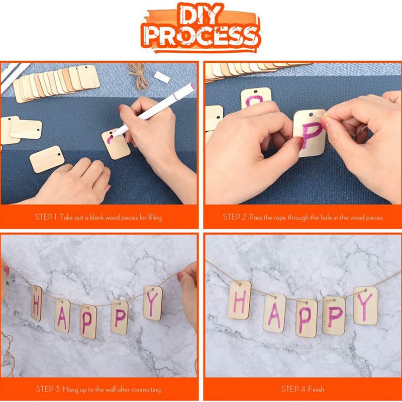 Set 100 Miếng Gỗ Vuông Rỗng Chưa Hoàn Thành Dùng Để Chạm Khắc Đồ Thủ Công DIY
