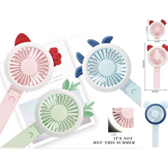 QUẠT MINI CẦM TAY X- FAN CÓ PIN SẠC TÍCH ĐIỆN, TÙY CHỈNH 3 CẤP ĐỘ GIÓ, CÓ ĐÈN VIỀN