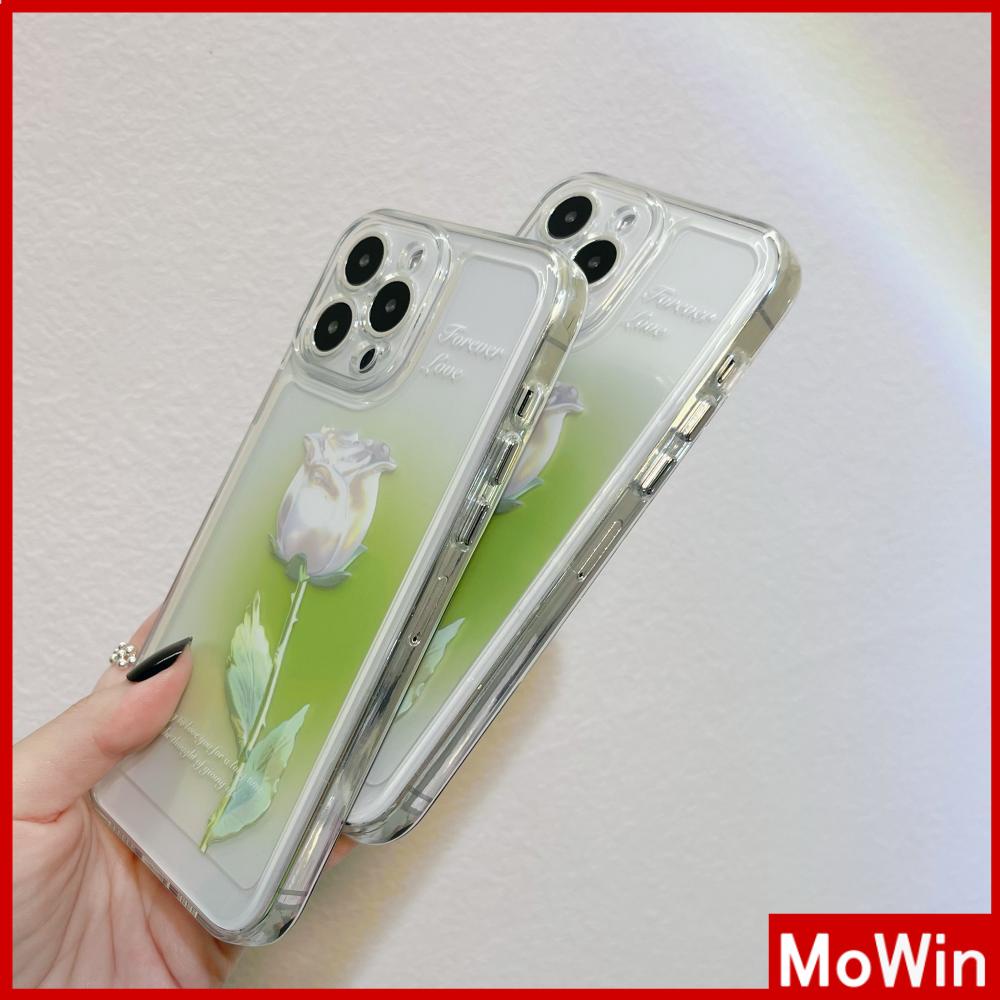 iPhone Case Luxury Silicone Soft Case Clear Case Shockproof Protection Camera White Rose Flower Compatible For iPhone 11 iPhone 13 Pro Max iPhone 12 Pro Max iPhone 7Plus iPhone xr