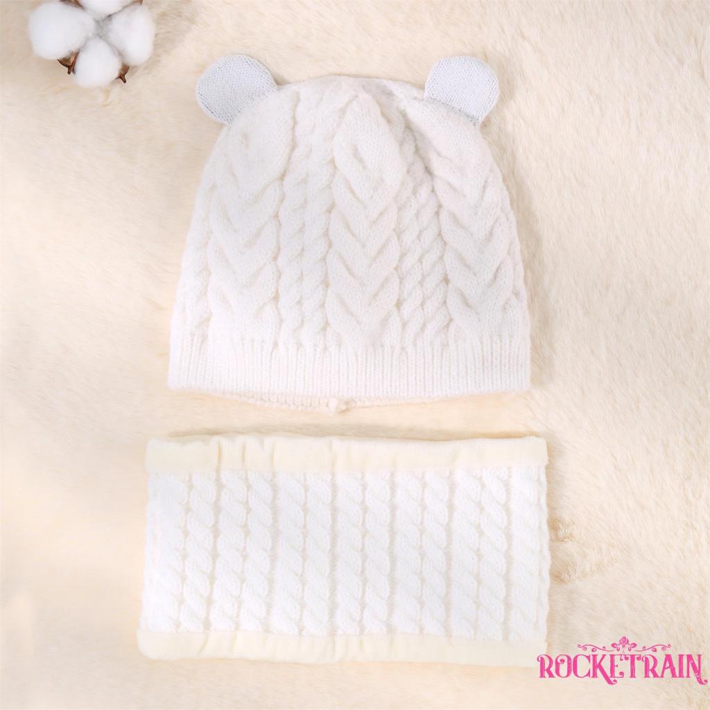 Set Mũ beanie Kèm Khăn Choàng Cổ Dễ Thương Cho Bé