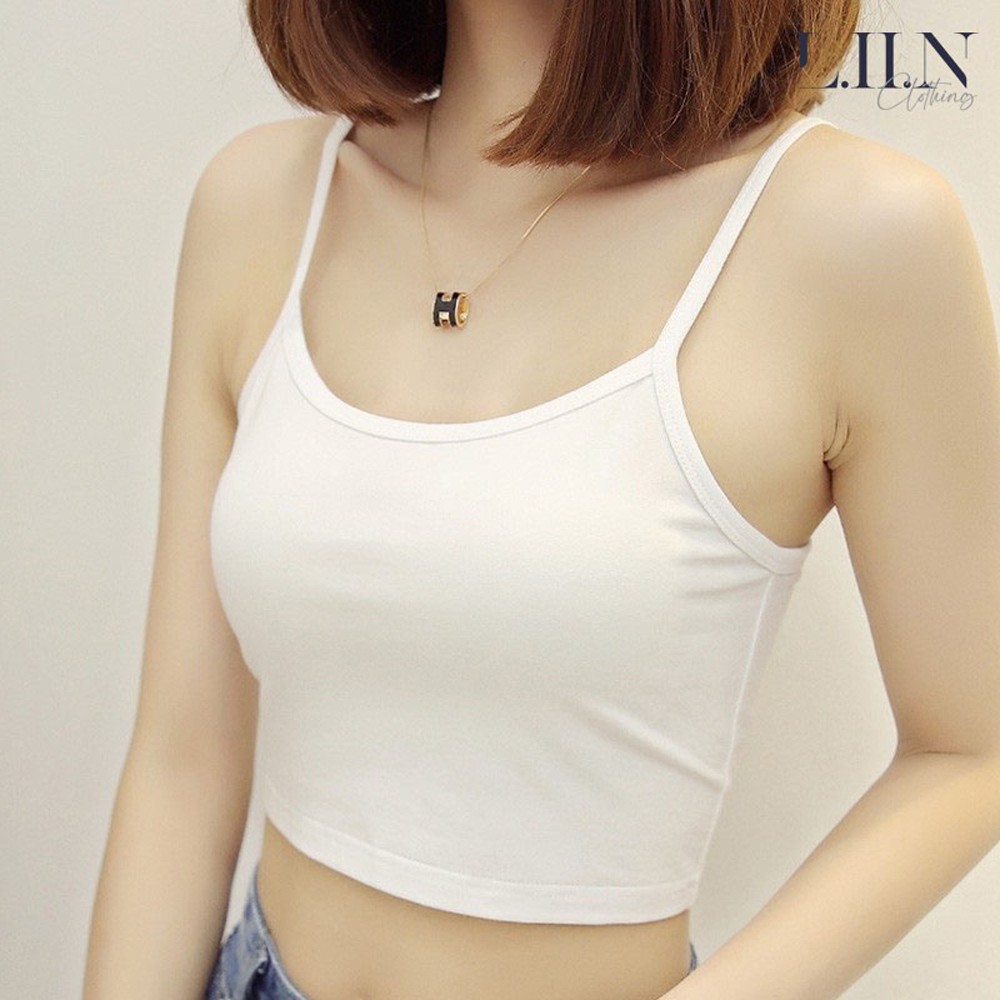 [Mã WABRM50 giảm 15% đơn 99k] Áo hai dây sợi bún mảnh vải cotton LIIN CLOTHING ôm body thoáng mát SP006