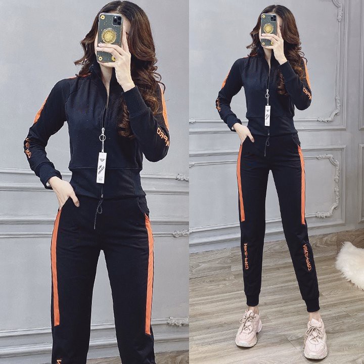 Bộ đồ thể thao áo khoác cao cấp thêu chữ TT364 [HÀNG XUẤT  NHẬT-HÀN QUỐC