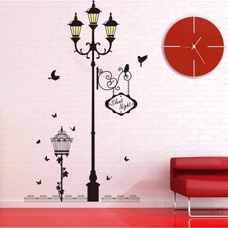 Decal dán tường Cột đèn vàng