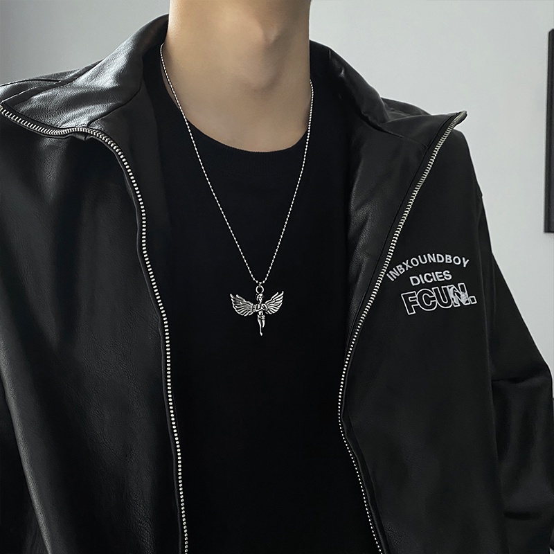 Vòng cổ mặt thiên thần phong cách hip hop Hàn Quốc