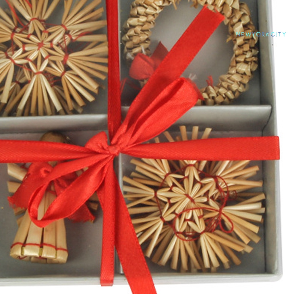 Set 8 Phụ Kiện Trang Trí Cây Thông Giáng Sinh Lấp Lánh Phong Cách Hoạt Hình Bằng ABS