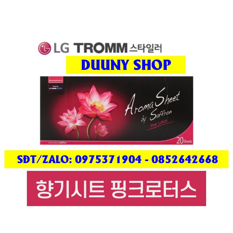 SỈ/ LẺ CHÍNH HÃNG Giấy thơm Aroma sheet, LG Styler, giấy thơm quần áo hương sen chuyên dùng máy giặt khô LG styler