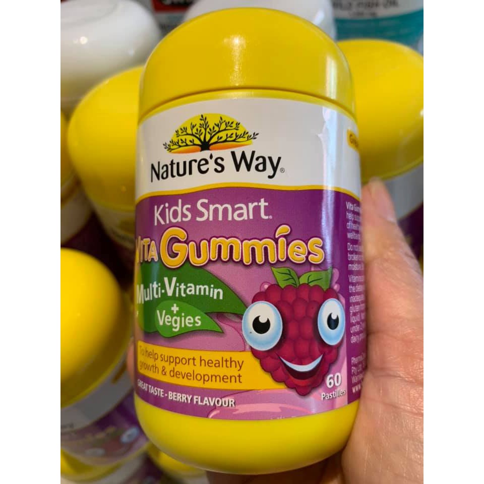 (Date xa) Kẹo dẻo Nature's Way Kids Smart Gummies 60 viên cho trẻ em từ 2 tuổi trở lên, các loại
