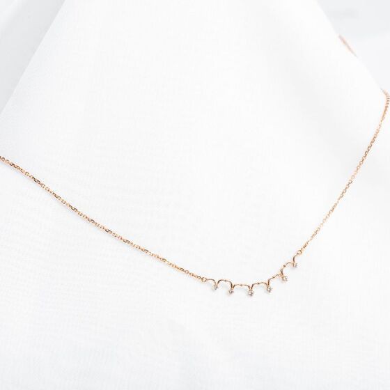 Dây liền mặt vàng hồng đính đá DOJI 14K 0819CP-LAL334