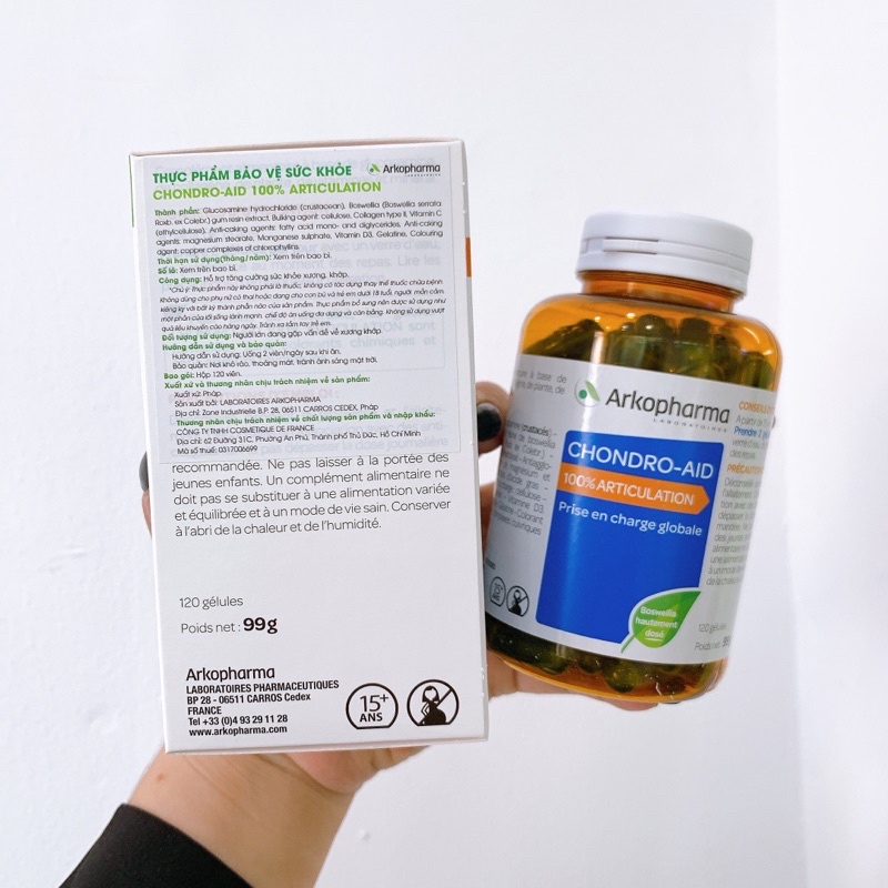 Viên khớp Arkopharma Chondro Aid Set 120 viên, Pháp