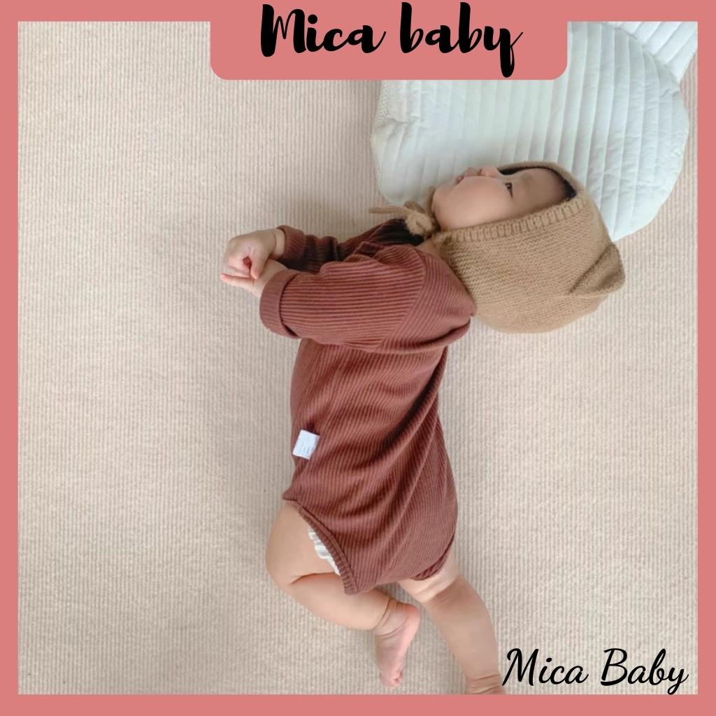 Mũ len cột dây kiểu dáng tai mèo đáng yêu cho bé Mica baby ML49
