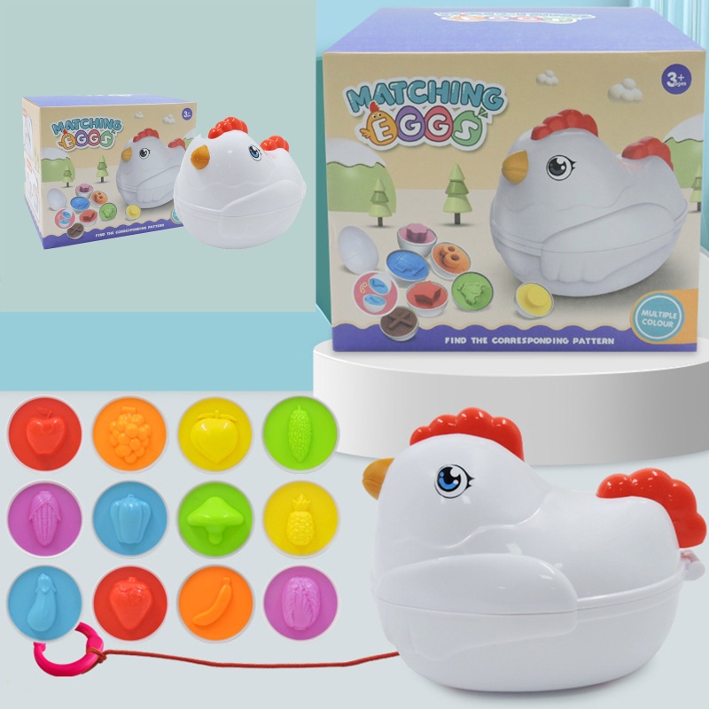 Bộ 12 Quả Trứng Đồ Chơi Giảng Dạy Phát Triển Trí Não Cho Bé