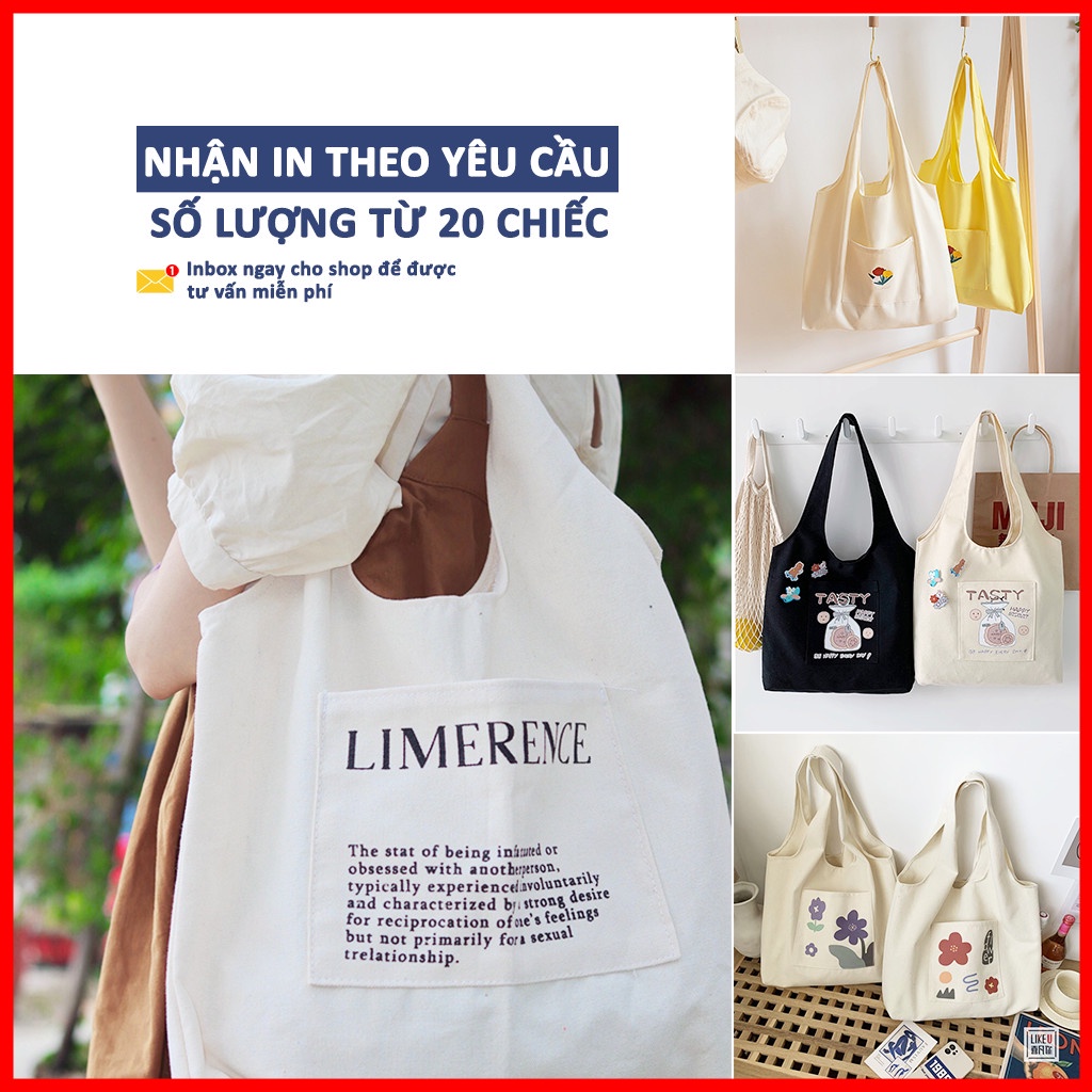 Túi tote vải canvas nam nữ unisex đi học đi chơi , túi xách đeo vải bố ulzzang thời trang nhiều ngăn đẹp rẻ_NH