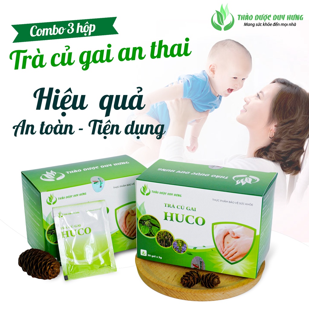 Trà Thảo Dược Củ Gai An Thai HUCO - Giúp Mẹ Bầu Dưỡng Thai, Hỗ Trợ Làm Chuyển Phôi IVF