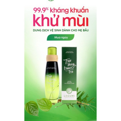 Lagumi [CHÍNH HÃNG] Dung dịch vệ sinh phụ nữ Lagumi Trầu Không Tràm Trà 100% Thiên Nhiên