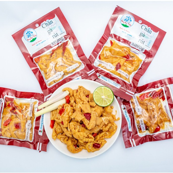 Chân gà rút xương ngâm ớt đặc biệt thơm ngon gói 80gram | BigBuy360 - bigbuy360.vn