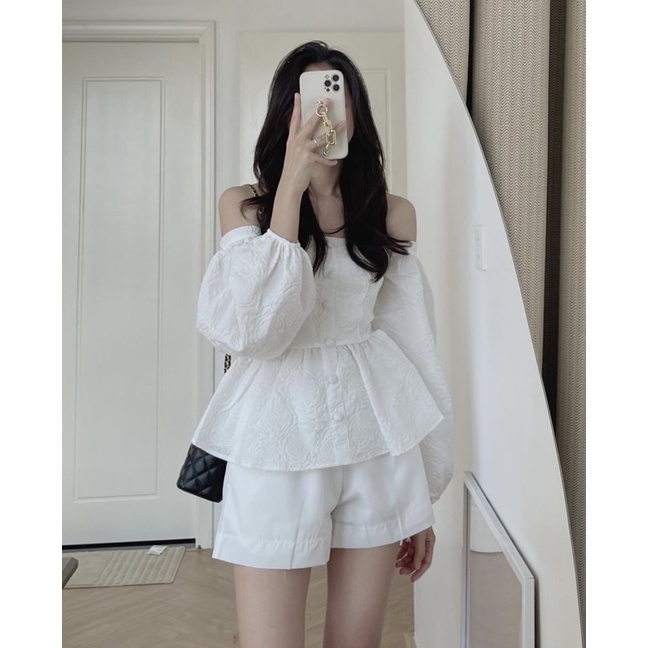 [NEW]ÁO TRỄ VAI CÚC BỌC IN HOA NỔI CHẤT XỐP XINH SANG
