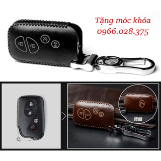 Bao da chìa khóa ô tô Lexus thông minh 3 4 nút tròn