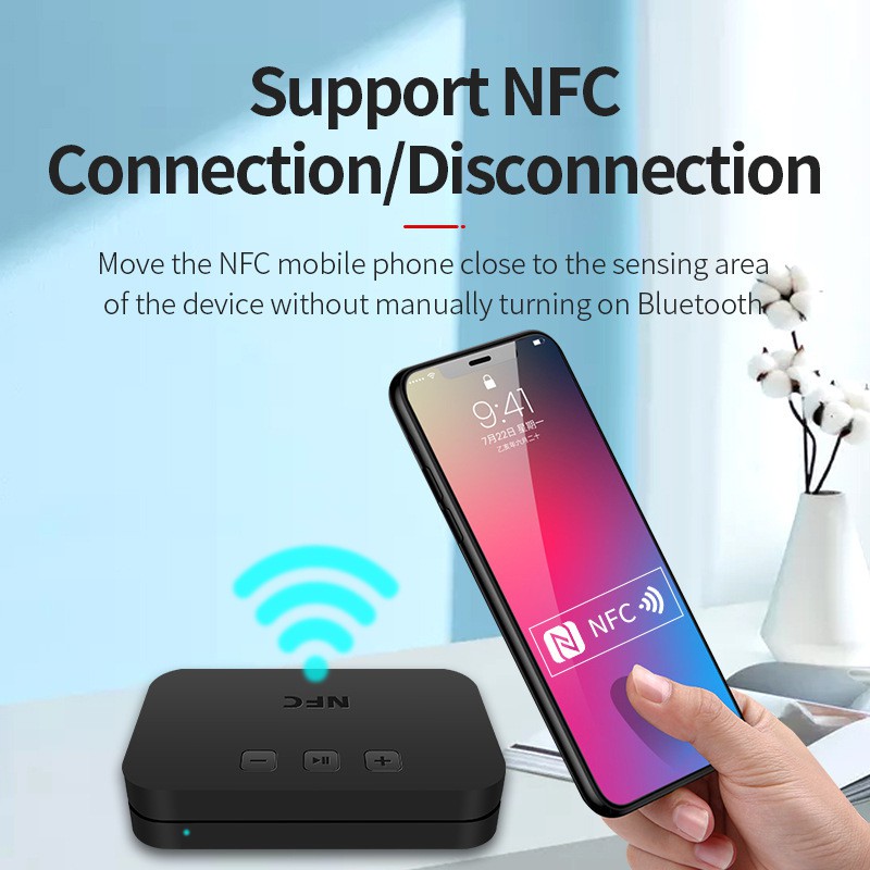 Bộ thu âm thanh Bluetooth NFC 5.0 Giao diện AUX 3.5 mm Chuyển sang loa cũ Bộ khuếch đại âm thanh 2RCA