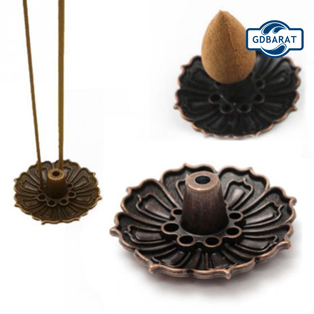 Đế Cắm Nhang 9 Lỗ Hình Hoa Sen Bằng Đồng Tiện Dụng