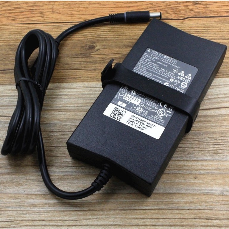 (ADAPTER) SẠC LAPTOP DELL 19.5V-7.7A (150W) (SLIM, Đầu Kim Lớn) kích thước đầu ghim (ADAPTER) SẠC 7.4 x 5.0 mm