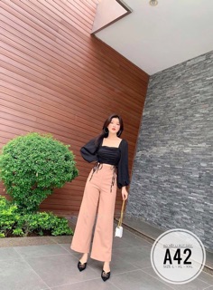 Bigsize Áo xếp li rút dây A42