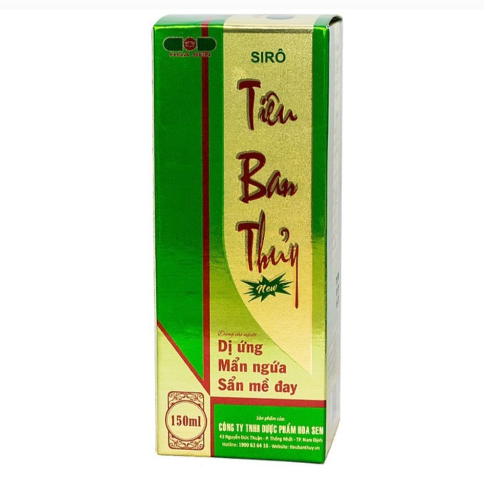 Tiêu Ban Thủy hỗ trợ giảm dị ứng, mẩn ngứa, sẩn mề đay - Lọ siro 150 ml | BigBuy360 - bigbuy360.vn