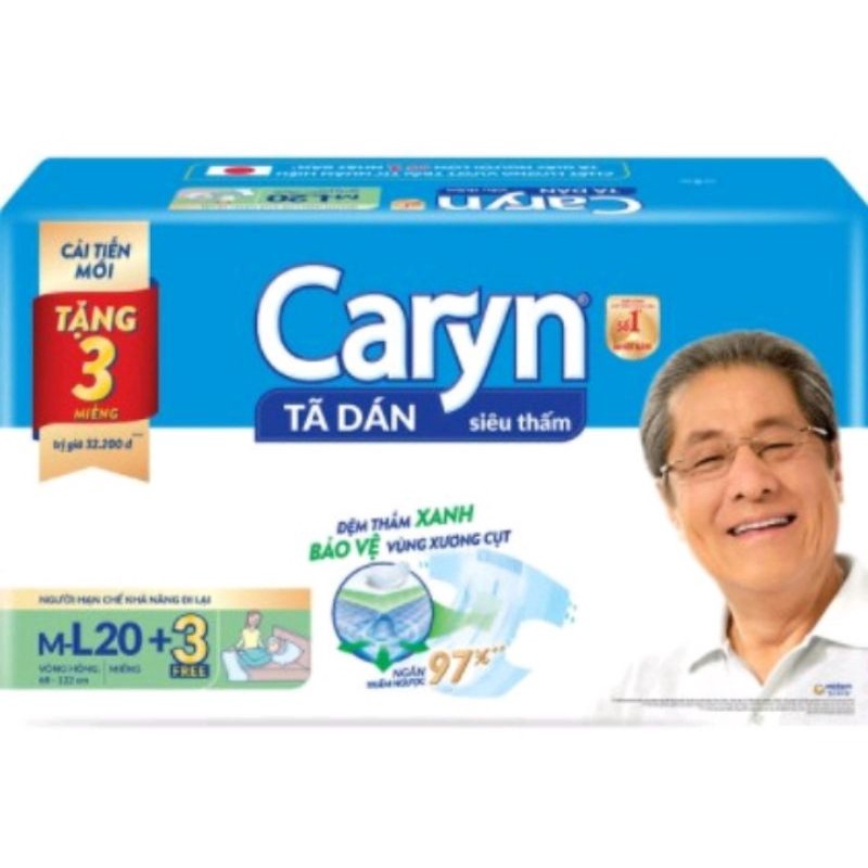 Tã dán siêu thấm Caryn M-L20 +3 người già