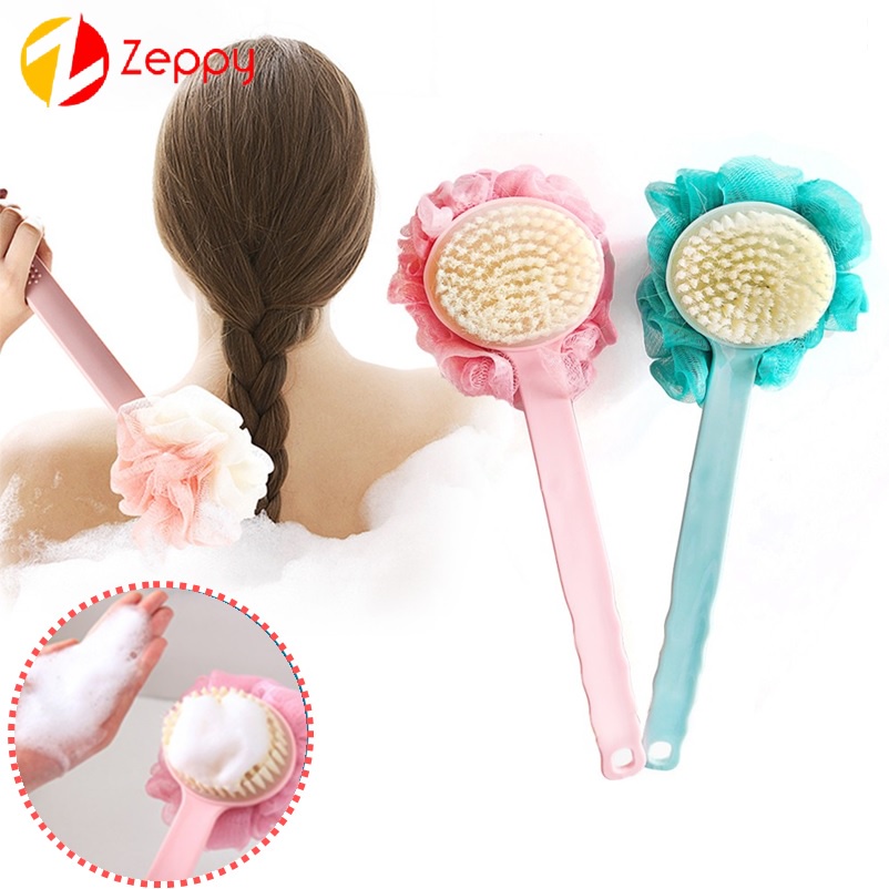 Bàn chải tắm chà lưng tẩy tế bào chết có tay cầm