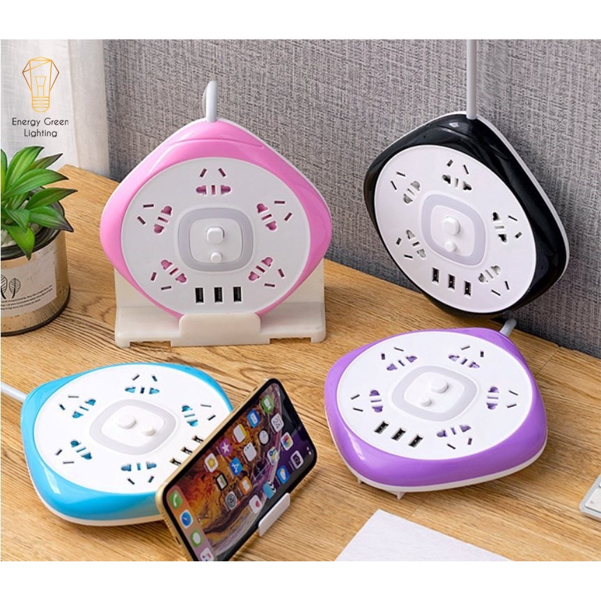 Ổ Cắm Điện Energy Green Lighting Thông Minh Có Đèn Chuyển Đổi Đa Chức Năng OD-341 Dây Dài 2m8,4m8 - Chuẩn Sạc An Toàn