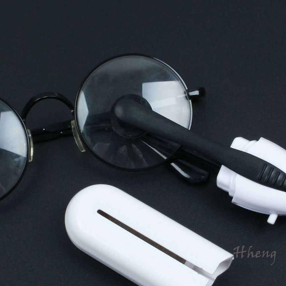 2 In 1 Portable Glasses Cleaner Brush Eyeglass Lens Cleaner Efficient Durable Carbon Microfiber 