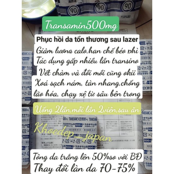 Viên Uống Trắng Da Mờ Nám Transamin 500mg Nhật Bản