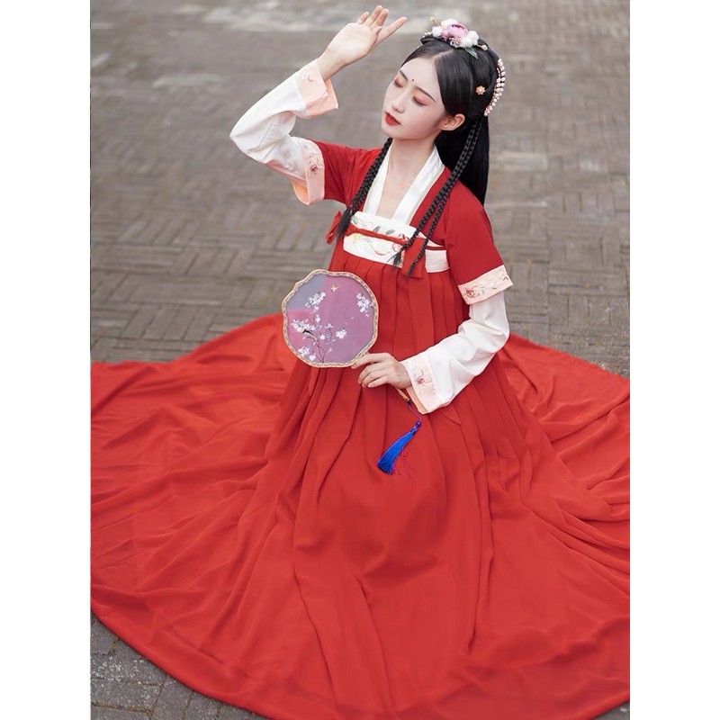 [HÃNG THANH HÀ HOA PHỤC] Hán phục cổ trang Trung Quốc HỒNG TRANG set váy 3 mảnh váy 3m,6m giá rẻ.
