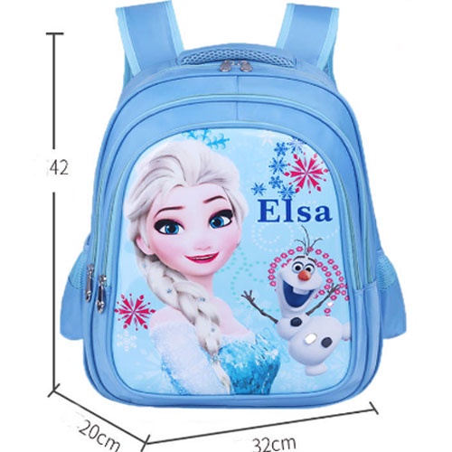 Balo chống gù in hoạt hình 3D Elsa siêu nhân cho học sinh cấp 1 thích hợp cho cả bé trai lẫn gái 42x32x22cm