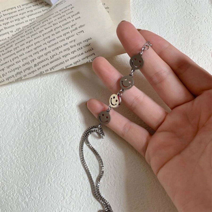 Vòng Tay Lucky Smile Chain Bracelet Fashion Unique Silver Link Party Bracelets for Women Female Jewelry Accessories | BigBuy360 - bigbuy360.vn