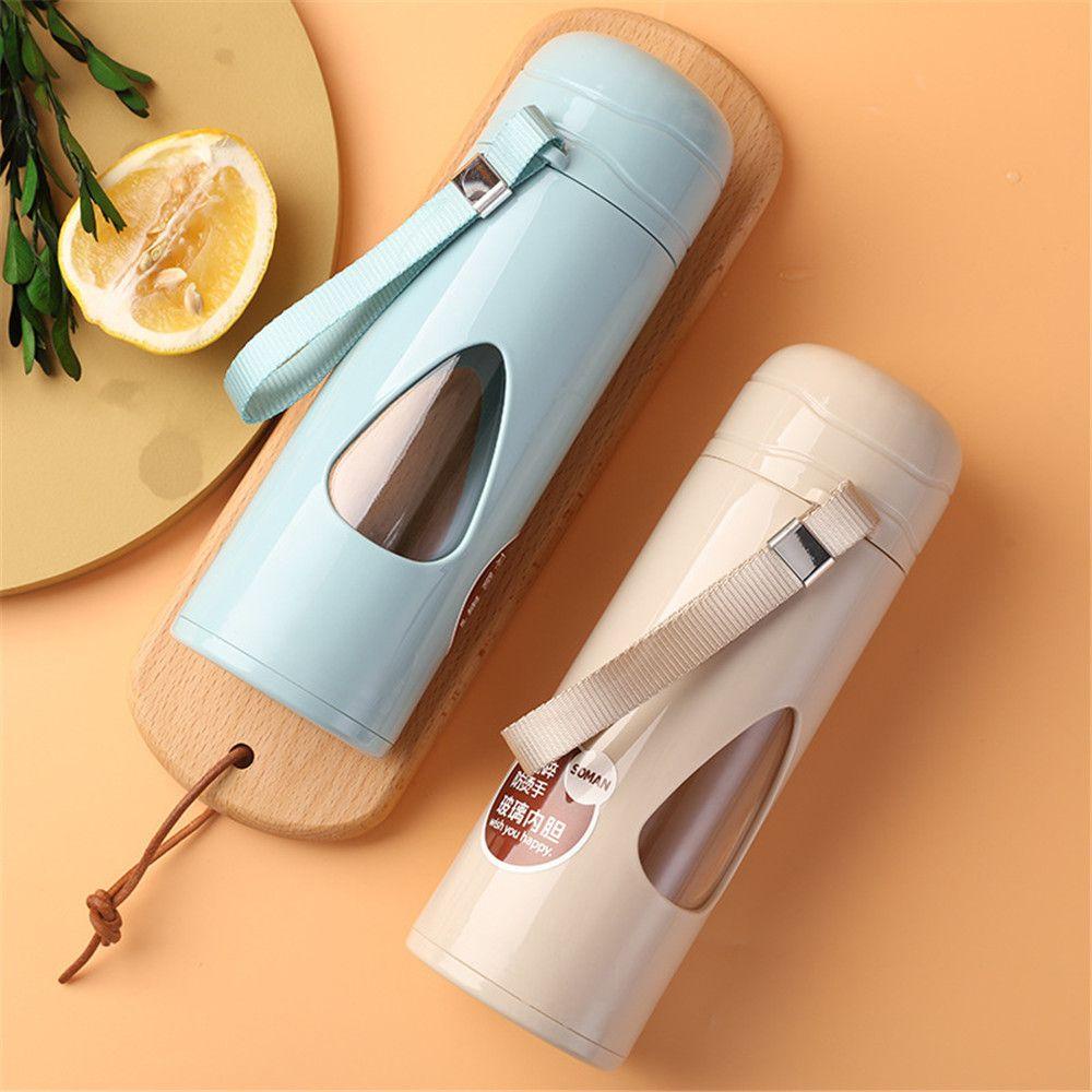 Bình Nước Thủy Tinh 500ml Hình Giọt Nước Chống Bỏng Chống Rơi Vỡ Tiện Dụng Mang Theo Du Lịch