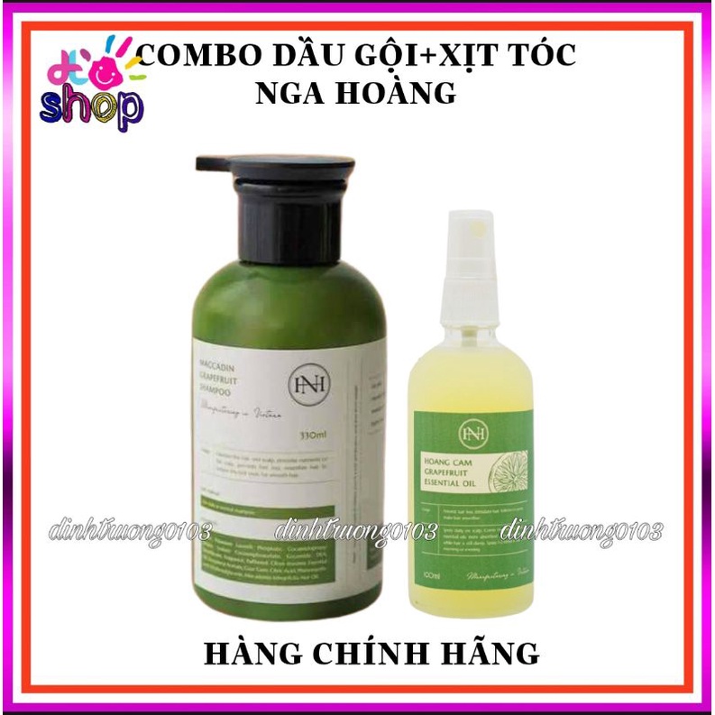 Dầu gội Maccadin + Tinh dầu bưởi Hoàng Cầm (Dầu gội bưởi Nga Hoàng+Tinh dầu bưởi Nga Hoàng)