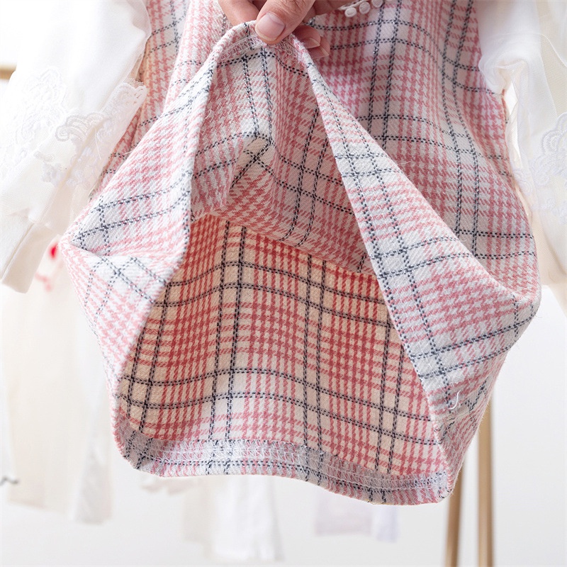 Đầm cotton Tay Dài Sọc Ca Rô Thời Trang Hàn Quốc Cho Nữ