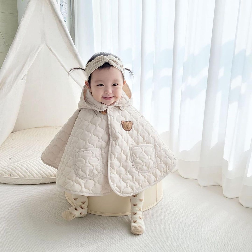 Áo Choàng Cho Bé Sơ Sinh Đến 3 Tuổi, Áo Choàng Lông 2 lớp  Chất Bông Siêu Mềm Mịn Không Kích Ứng Da Bé - Trending kids