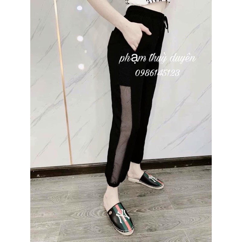 Quần đũi phối viền lưới