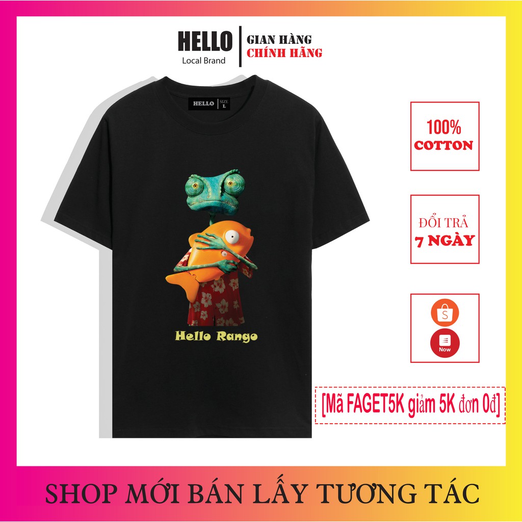 Áo thun tay lỡ Nam Nữ Unisex áo phông form rộng sử dụng đi làm,đi chơi,đi học ... in hình Rango_Ap05